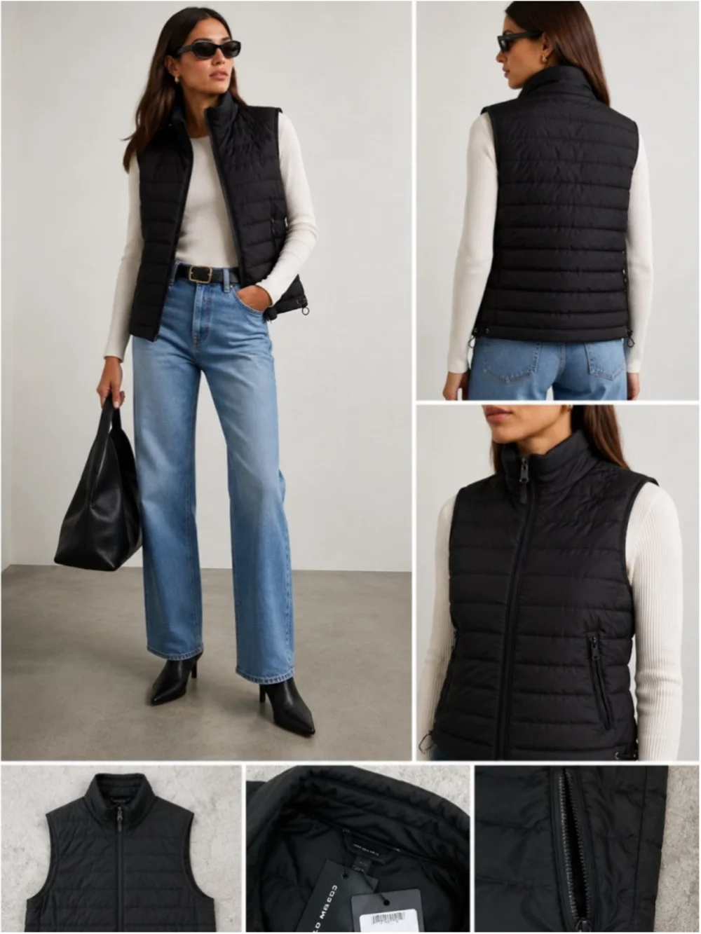 Club Monaco Black Quilted Lightweight Vest Size M New With Tags
